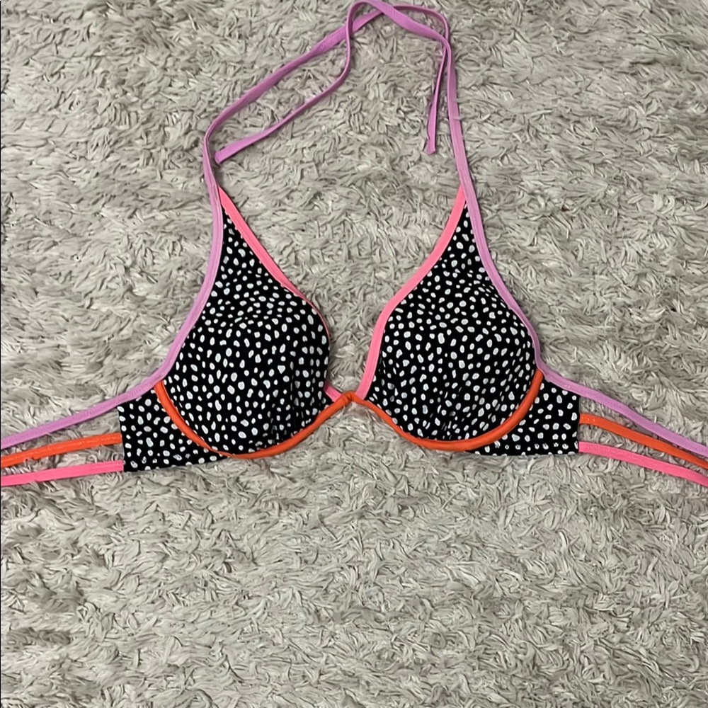Victoria's Secret Pink and Black Polka Dot Bikini
